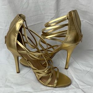 GOLD STRAPPY HEELS